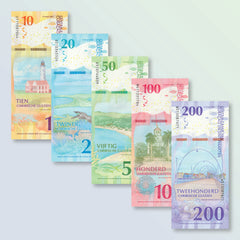 Caribbean Guilder Full Set: 10–200 Guilders, 2025, UNC