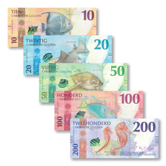 Caribbean Guilder Full Set: 10–200 Guilders, 2025, UNC