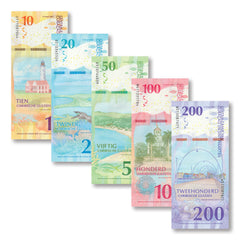 Caribbean Guilder Full Set: 10–200 Guilders, 2025, UNC