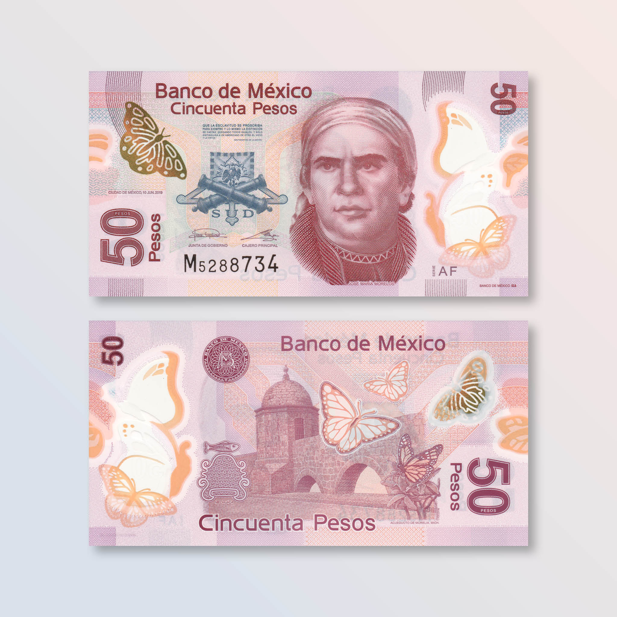 Mexico 50 Pesos, 2019, B712l, P123A, UNC - Robert's World Money - World Banknotes