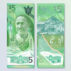 Barbados 5 Dollars, 2022, B240a, UNC - Robert's World Money - World Banknotes