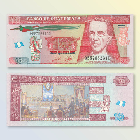 Guatemala 10 Quetzales, 2011, B606b, P123b, UNC - Robert's World Money - World Banknotes
