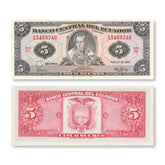 Ecuador 5 Sucres, 1983, P108b, UNC - Robert's World Money - World Banknotes