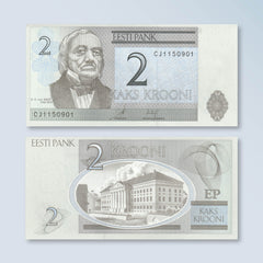 Estonia 2 Krooni, 2007, B227b, P85b, UNC - Robert's World Money - World Banknotes