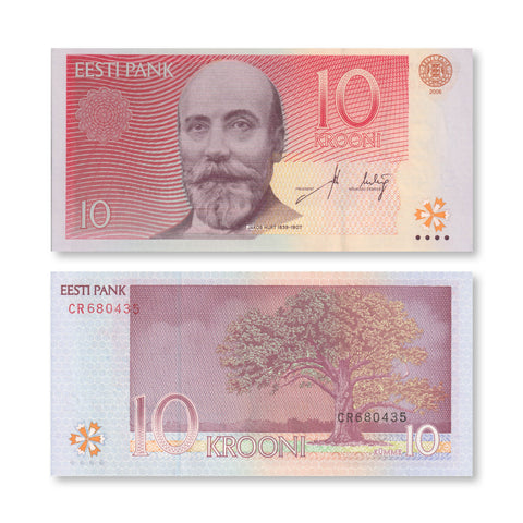 Estonia 10 Krooni, 2006, B228a, P86a, UNC - Robert's World Money - World Banknotes
