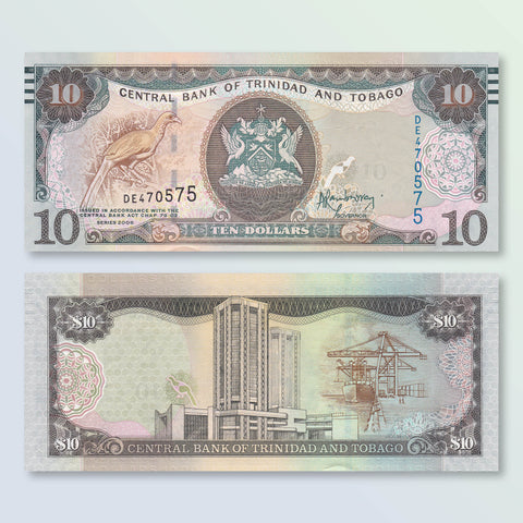 Trinidad & Tobago 10 Dollars, 2006 (2013), B230a, P57a, UNC - Robert's World Money - World Banknotes