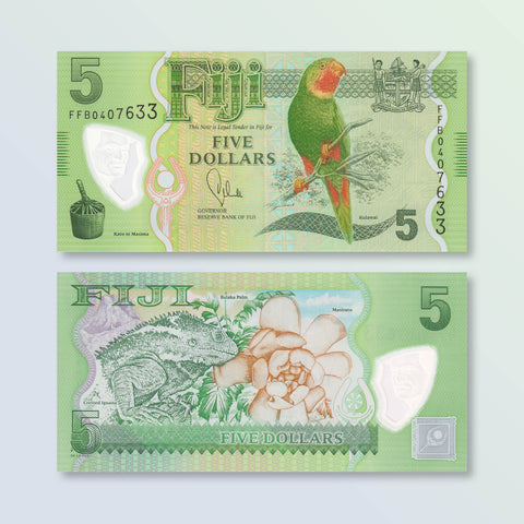 Fiji 5 Dollars, 2013, B526a, P115a, UNC - Robert's World Money - World Banknotes