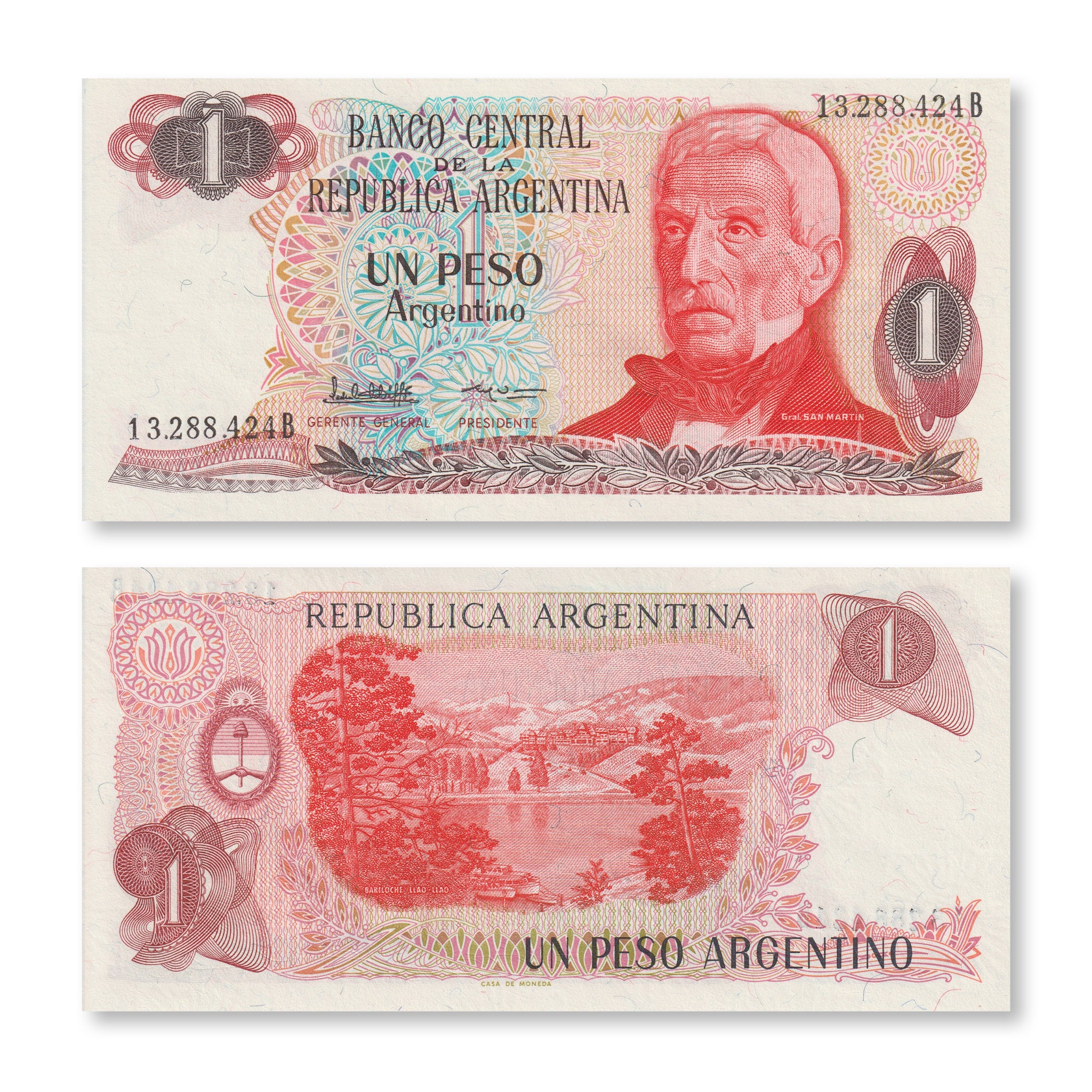 Argentina 1 Peso Argentino, 1984, B364b, P311a, UNC - Robert's World Money - World Banknotes