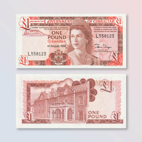 Gibraltar 1 Pound, 1988, B118e, P20e, UNC