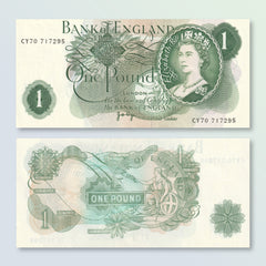 Great Britain 1 Pound, 1970, 1st BoE series with QEII, B180g, P374g, UNC