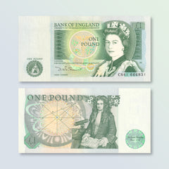 Great Britain 1 Pound, 1981, Last One-Pound Note, B184a, P377b, UNC