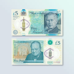 Great Britain 5 Pounds, King Charles III, 2023 (2024), B207a, UNC