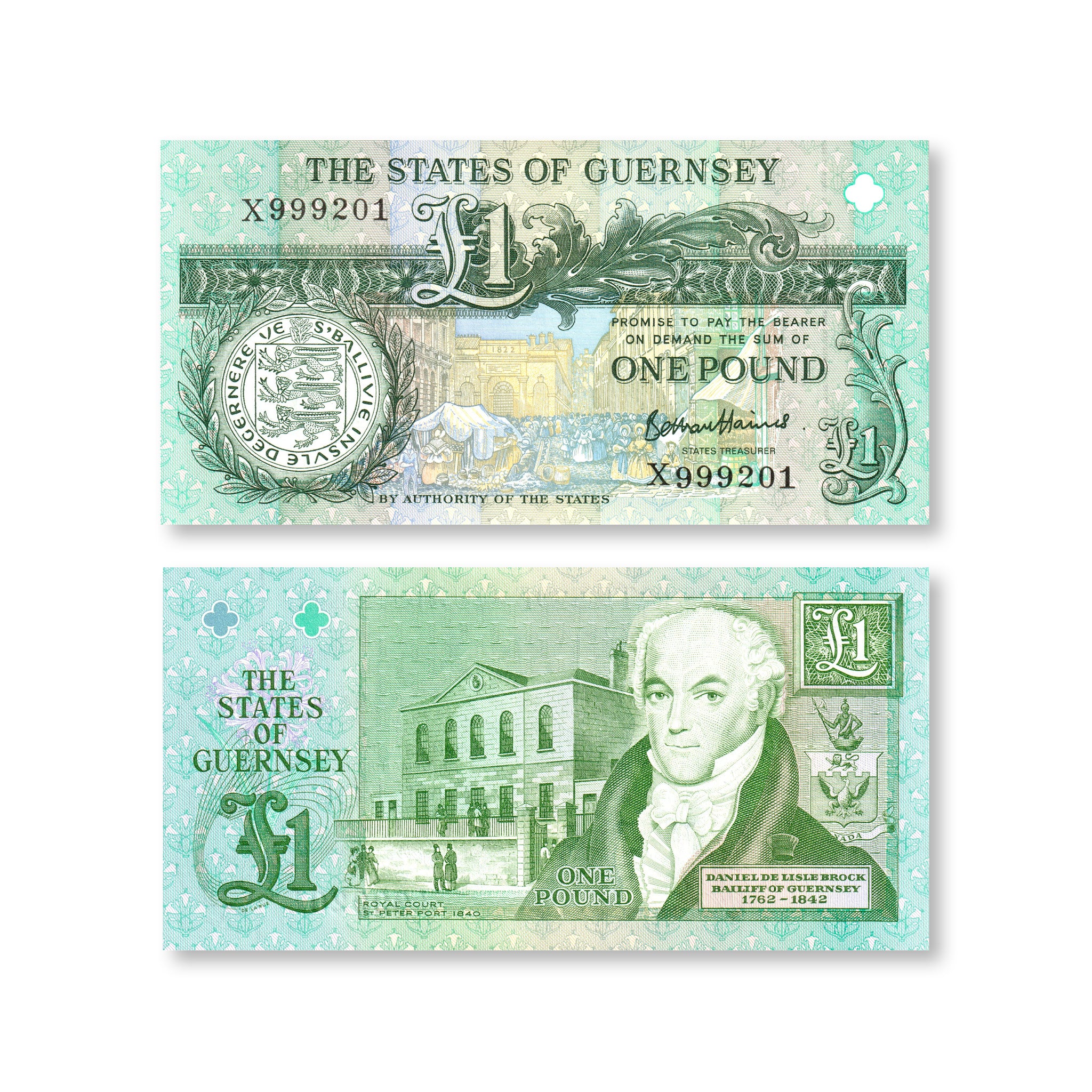 Guernsey 1 Pound, 2016, B157d, P52, UNC - Robert's World Money - World Banknotes
