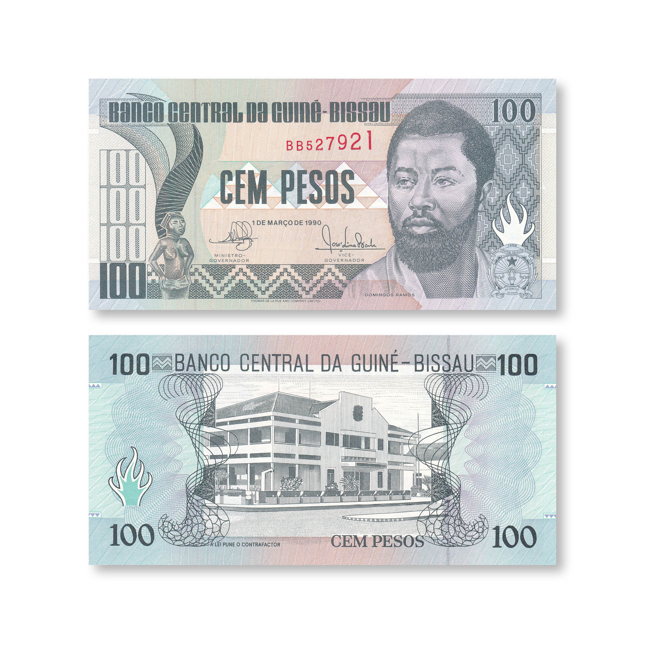 Guinea-Bissau 100 Pesos, 1990, B202a, P11, UNC - Robert's World Money - World Banknotes