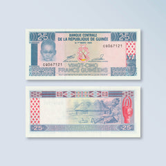 Guinea 25 Francs, 1985, B318a, P28a, UNC - Robert's World Money - World Banknotes