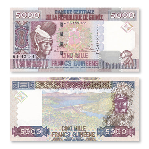 Guinea 5000 Francs, 2012, B330b, P41b, UNC - Robert's World Money - World Banknotes