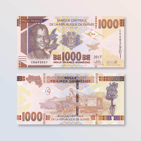 Guinea 1000 Francs, 2017, B339b, P48b, UNC - Robert's World Money - World Banknotes