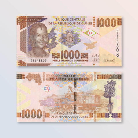 Guinea 1000 Francs, 2018, B339c, P48, UNC - Robert's World Money - World Banknotes