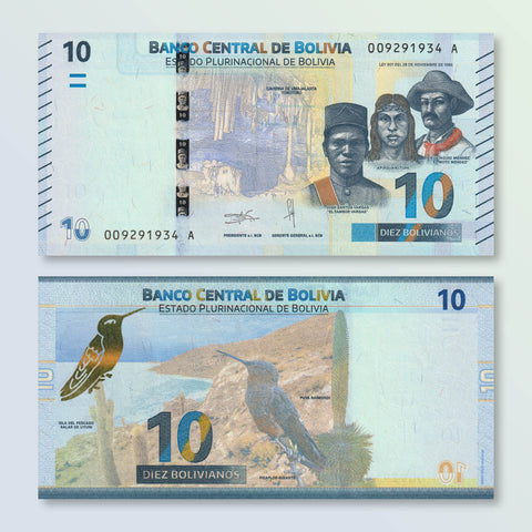 Bolivia 10 Bolivianos, 2018, B417a, P248, UNC - Robert's World Money - World Banknotes