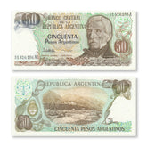 Argentina 50 Pesos Argentinos, 1985, B367b, P314a, UNC - Robert's World Money - World Banknotes
