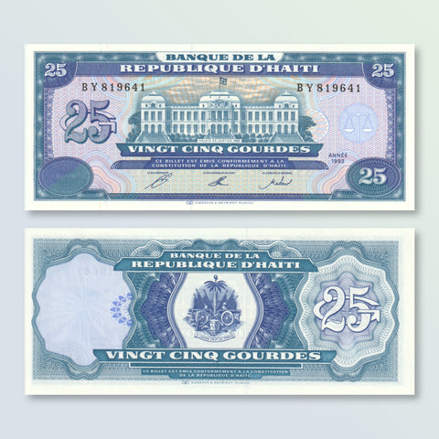Haiti 25 Gourdes, 1993, B834a, P262a, UNC - Robert's World Money - World Banknotes