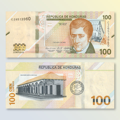 Honduras 100 Lempiras, 2022 (2024), B356a, UNC
