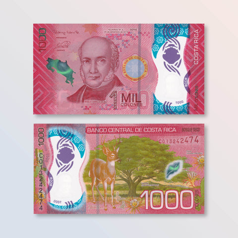 Costa Rica 1000 Colones, 2019 (2021), B564a, UNC - Robert's World Money - World Banknotes