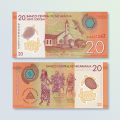 Nicaragua 20 Córdobas, 2014, B507a, P210a, UNC - Robert's World Money - World Banknotes