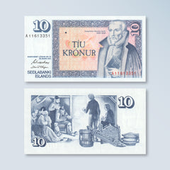 Iceland 10 Krónur, 1981, B807c, P48a, UNC
