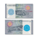 Nicaragua 5 Córdobas, 2019 Commemorative, B516a, UNC - Robert's World Money - World Banknotes