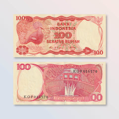 Indonesia 100 Rupiah, 1984, B580a, P122a, UNC - Robert's World Money - World Banknotes
