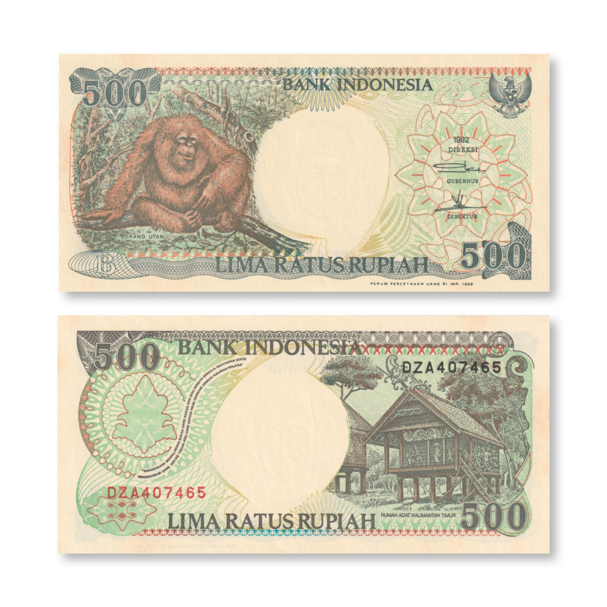 Indonesia 500 Rupiah, 1992/1999, B586h, P128h, UNC - Robert's World Money - World Banknotes