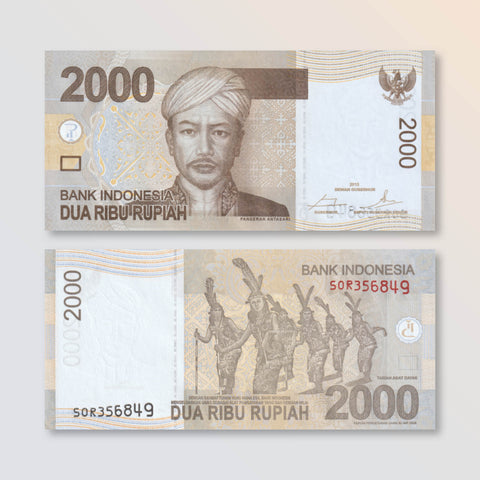 Indonesia 2000 Rupiah, 2015/2009, B598g, P148g, UNC - Robert's World Money - World Banknotes