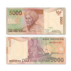Indonesia 5000 Rupiah, 2013/2001, B599m, P142m, UNC - Robert's World Money - World Banknotes