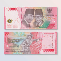Indonesia 100000 Rupiah, 2022, B623a, UNC - Robert's World Money - World Banknotes