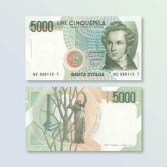 Italy 5,000 Lire, 1985, B461b, P111b, UNC