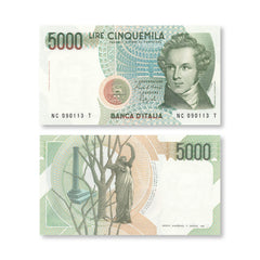 Italy 5,000 Lire, 1985, B461b, P111b, UNC