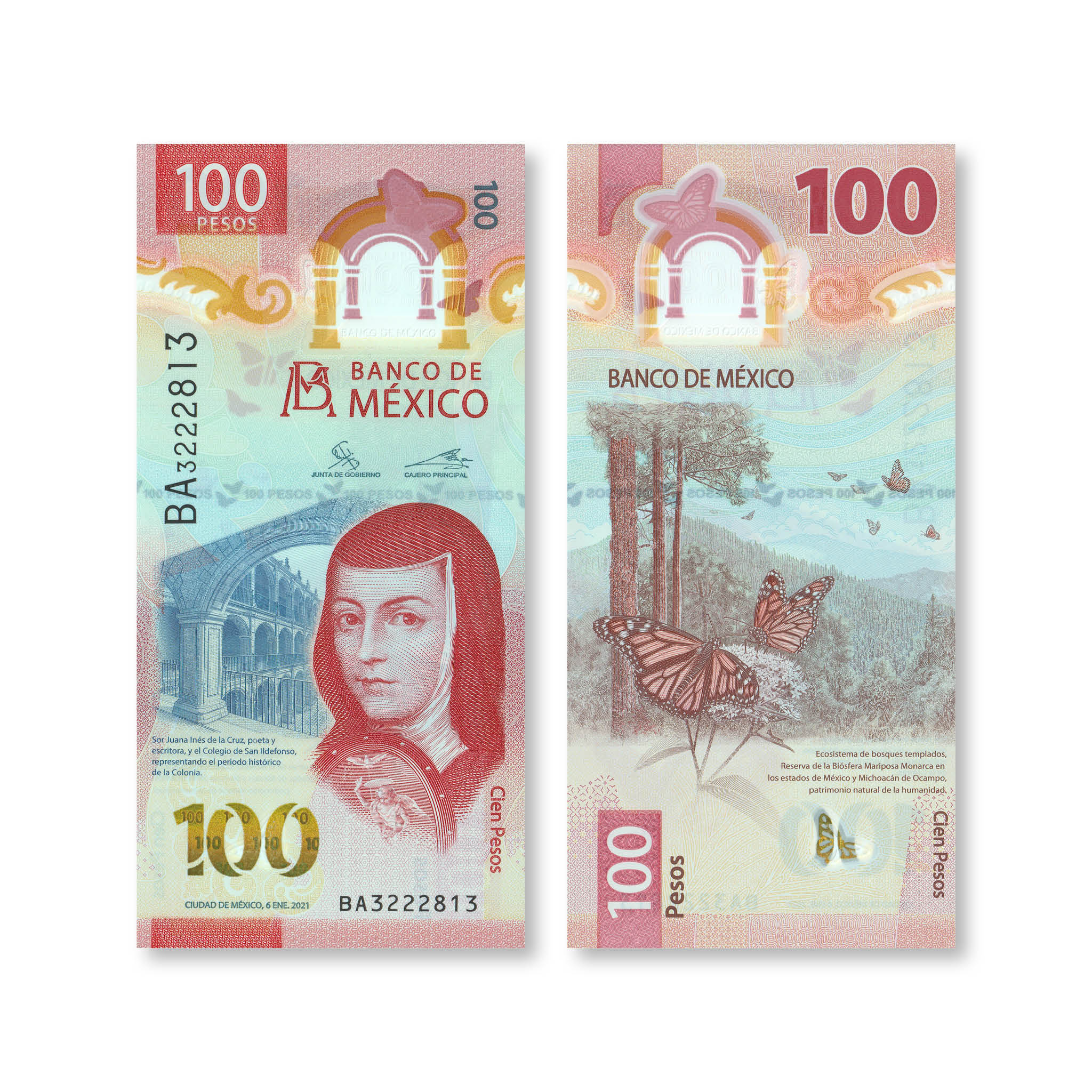 Mexico 100 Pesos, 2021, B715c, IBNS Banknote of the Year 2020, UNC - Robert's World Money - World Banknotes