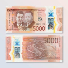 Jamaica 5,000 Dollars, 2022 (2023) Commemorative, B256a, UNC