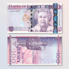 Jersey 100 Pounds, 2012, QEII Diamond Jubilee, B132a, P37a, UNC