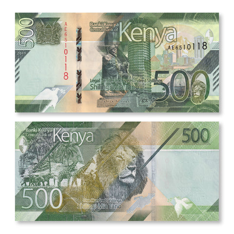 Kenya 500 Shillings, 2019, B147a, UNC - Robert's World Money - World Banknotes