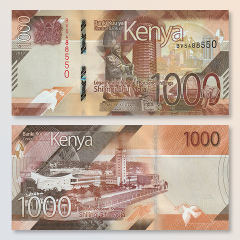 Kenya 1000 Shillings, 2019, B148a, UNC - Robert's World Money - World Banknotes