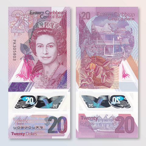East Caribbean States 20 Dollars, 2019, B242a, UNC - Robert's World Money - World Banknotes