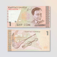 Kyrgyzstan 1 Som, 1999, B210a, P15a, UNC