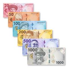 Kyrgyzstan Set 6 Pcs: 20–1000 Som, 2023 (2024), B235–B240, UNC