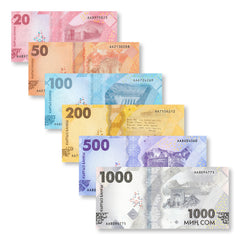 Kyrgyzstan Set 6 Pcs: 20–1000 Som, 2023 (2024), B235–B240, UNC