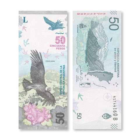 Argentina 50 Pesos, 2018, B418b, P363, UNC - Robert's World Money - World Banknotes