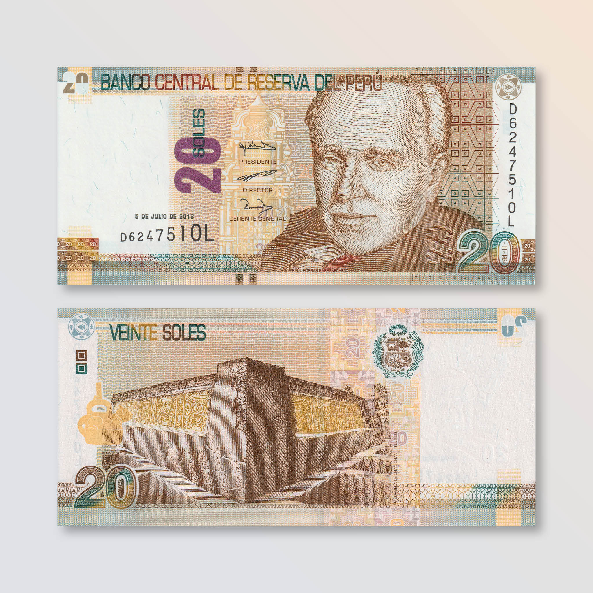 Peru 20 Soles, 2018, B533b, P193, UNC - Robert's World Money - World Banknotes