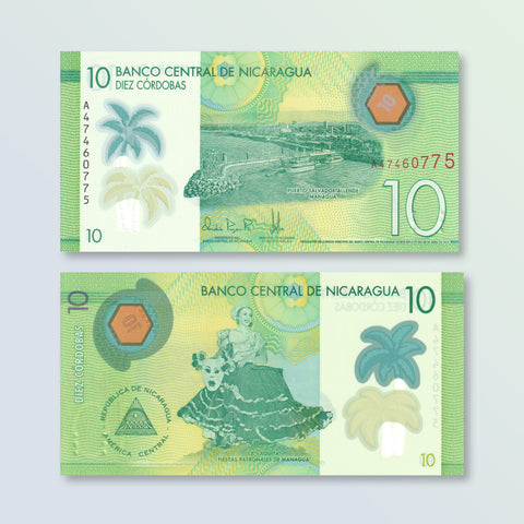 Nicaragua 10 Córdobas, 2019, B506b, P209, UNC - Robert's World Money - World Banknotes