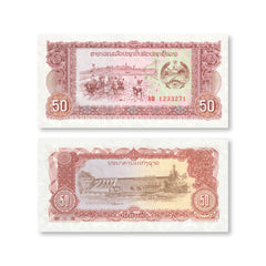 Laos 50 Kip, 1979, B505b, P29b, UNC